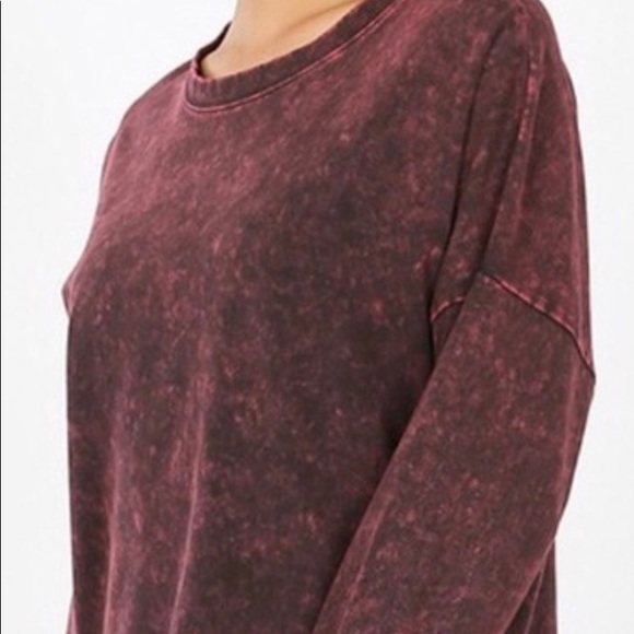 Tops - LAST - Ruby mineral wash long sleeve top